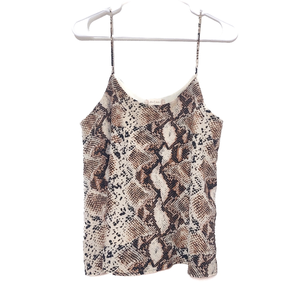 Altar’d State Snakeskin Print Camisole Tank Top Neutral Brown Cream M